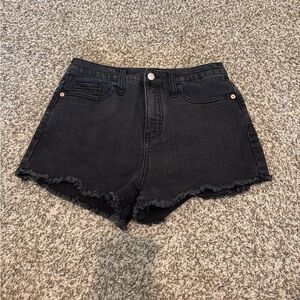 Black High Waist Jean Shorts